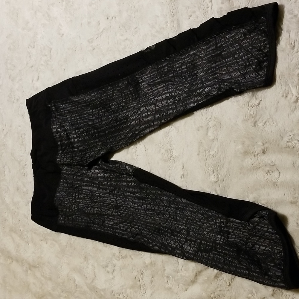 RBX Performance Cropped Leggings Women Size Large Black White